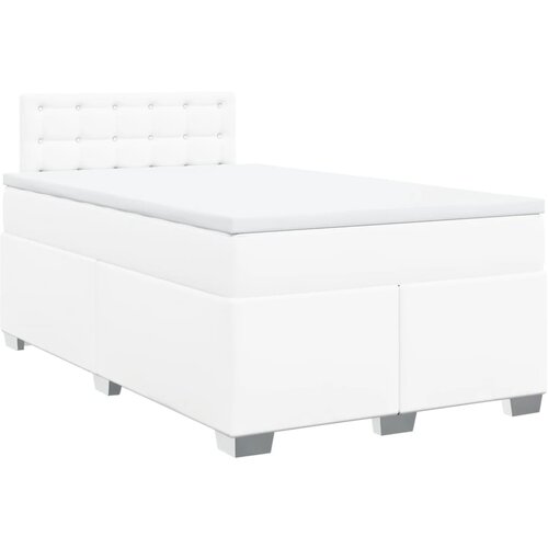 vidaXL Box spring postelja z vzmetnico bel 120x190 cm umetno usnje, (21310240) Cene