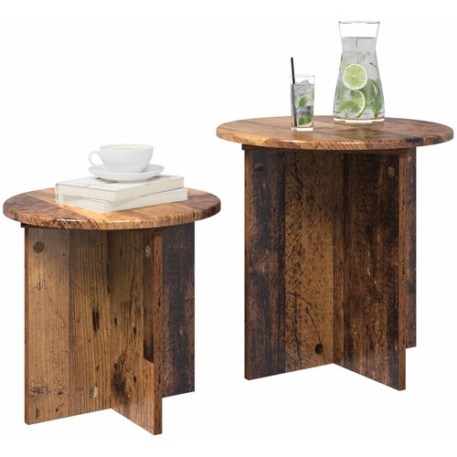  Set pomoćnih stolića 2 pcs Staro drvo Konstrukcijsko drvo Slike