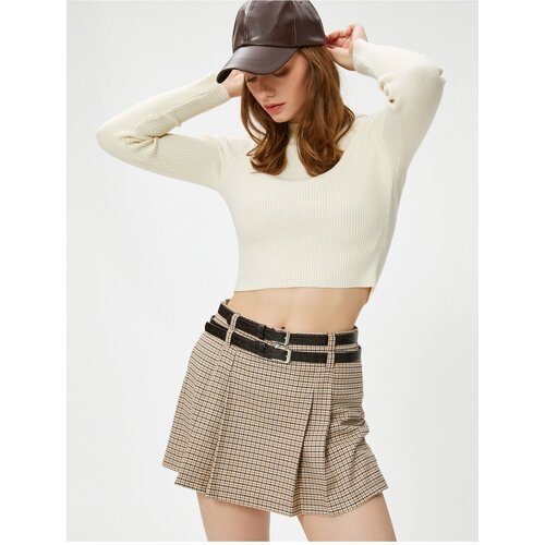 Koton Crop Sweater Knitwear Half Turtleneck Ribbed Cashmere Textured Slike