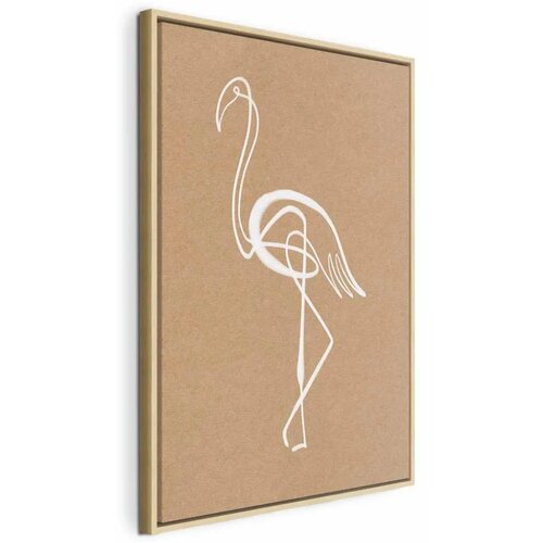  Slika - White Flamingo (1 Part) Vertical 60x90 U prirodnom drvenom okviru Cijene