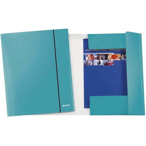  Fascikl klapa s gumicom karton A4 Wow Leitz 39830051 metalik tirkizni Cene