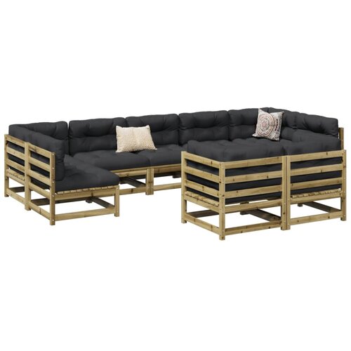 vidaXL 9-dijelni set vrtnih sofa s jastucima od impregnirane borovine Cijene