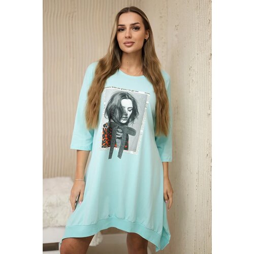 Kesi Dress with print and flared hem Cene