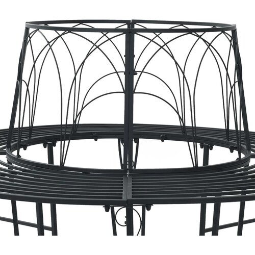  Klupa pod drvetom 8-Broj sjedala &amp;Oslash; 160 x 89 cm Čelik Crna Slike