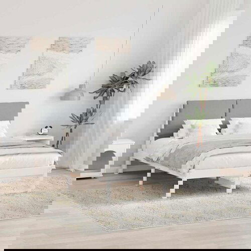 vidaXL Okvir kreveta s uzglavljem Bijela i svijetlosiva 160 x 200 cm Cene