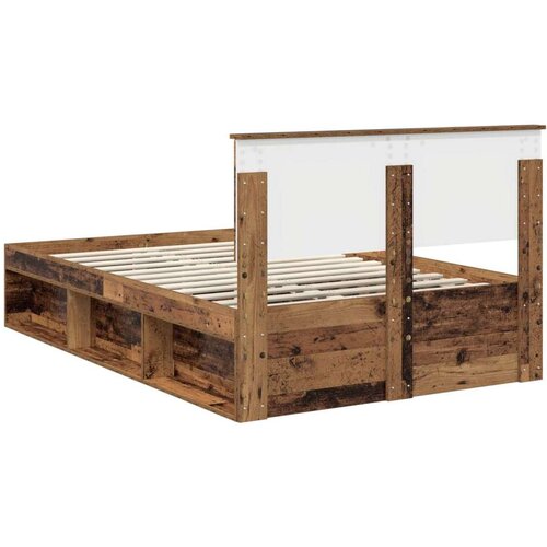  Okvir za krevet s uzglavljem Staro drvo 120 x 200 cm Slike