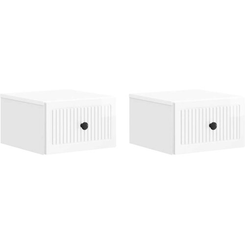  Stenski nočni omarici 2 pcs Bela visok sijaj 33 x 34,5 x 20 cm, (5000209916) Cene