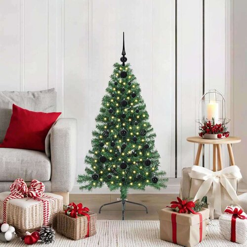 vidaXL Umjetna preddekorirana božićna jelka Zelena 120 cm PVC Cene