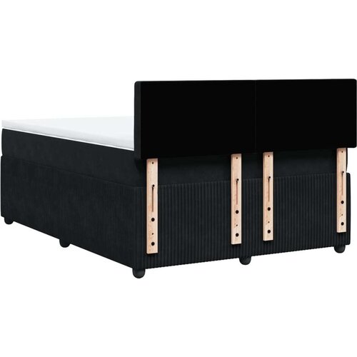 VidaXL Krevet s oprugama i madracem crni 140 x 190 cm bar&amp;scaron;unasti Slike