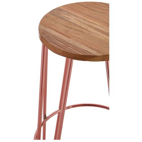 Premier Housewares Barska stolica od čvrstog brijesta u prirodnoj boji/ružičasto zlatna (visine sjedala 75 cm) District &amp;ndash; Slike
