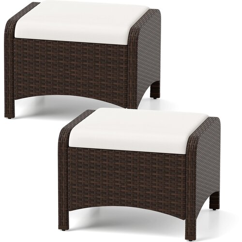 Costway Komplet 2 vrtnih blazin z belimi blazinicami, (5000301805) Slike