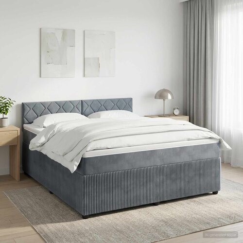  Boxspring krevet s madracem Tamnosiva 180 x 200 cm Bar&scaron;un Cijene