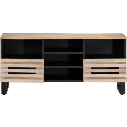 Maison Chic TV omarica - TV stojalo - Televizijska omarica 100x34x46 cm trden mangov les, (21700683) Slike