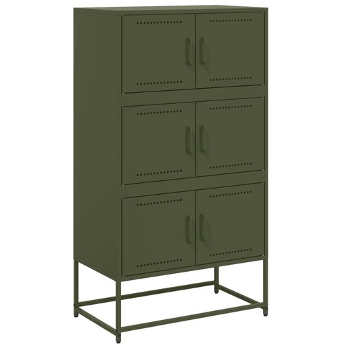 Maison Chic Komoda - Predalnik olivno zelena 68,5x38,5x123,5 cm jeklo, (21715800) Slike