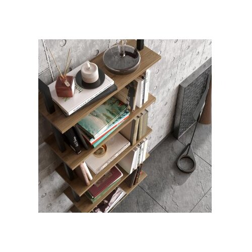 Hanah home piante walnut black polica za knjige Slike