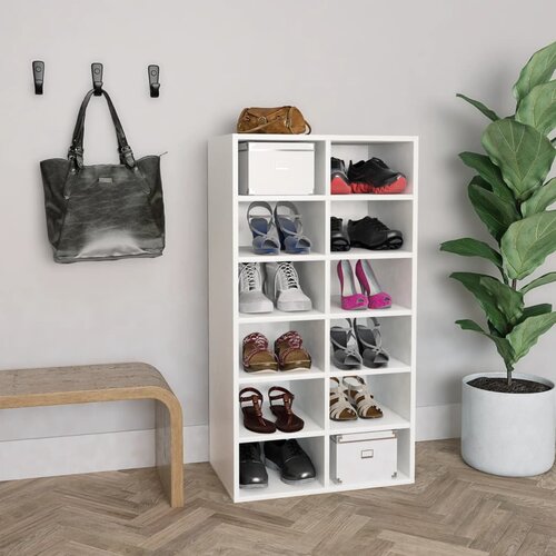 Furnova Stojalo za čevlje belo 54x34x100,5 cm konstruiran les, (21954674) Slike