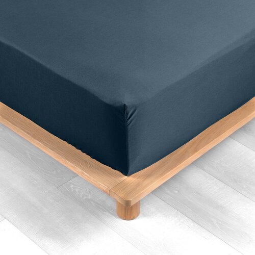 Douceur d intérieur Temno modra napenjalna rjuha iz bombažnega perkala 160x200 cm Percaline – Cene