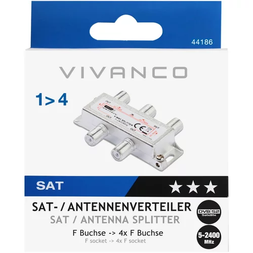 Vivanco SAT-/Universal-Antennenverteiler VIVANCO 44186 STS BV4-NJ 4-fach
