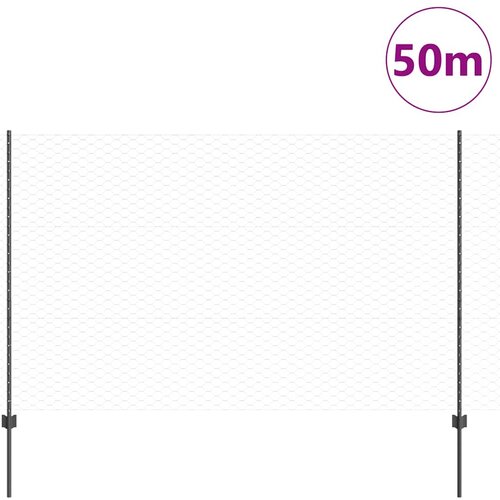  Heksagonalna ograda s stubom 50 x 1,5 m Čelik premazan PVC-om Slike