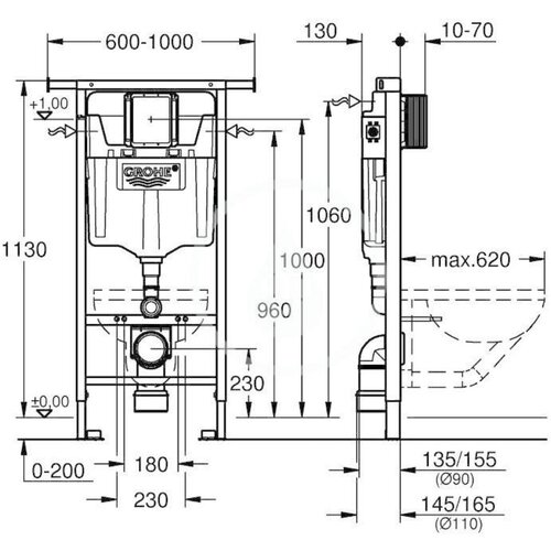 Grohe 38588001 Rapid SL podometni splakovalnik za WC &amp;scaron;koljko Slike