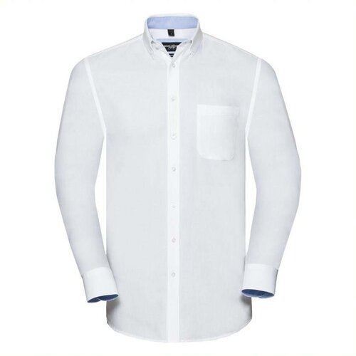 RUSSELL Men's Long Sleeve Fitted Shirt Oxford Shirt R920M 100% organic cotton 140 g Cene