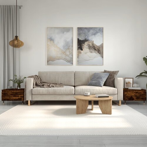 VidaXL Klubska mizica 2 kosa dimljeni hrast 50x46x35 cm inženirski les Slike