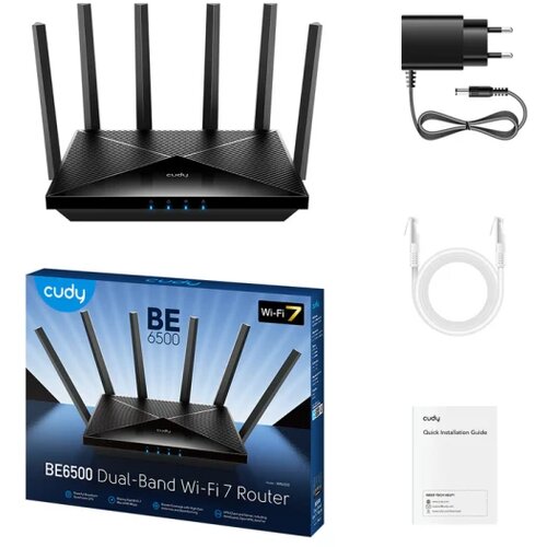 Cudy Wireless Mesh Router WR6500/BE6500 WiFi 7/2.4+5Ghz Wi-Fi 1W/5LAN Gbit/6xEXT Cene