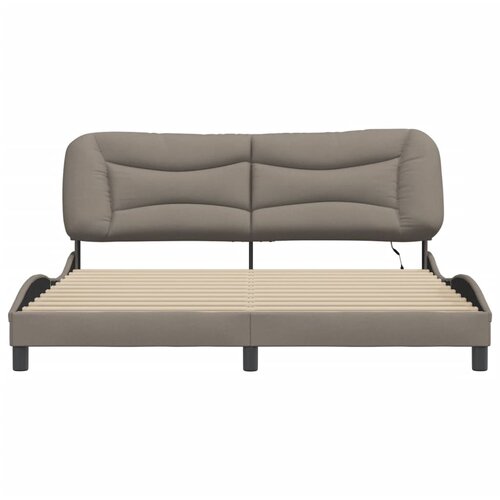  Okvir kreveta s LED-om bez madraca Hvar Taupe 180x200 cm tkanina Slike