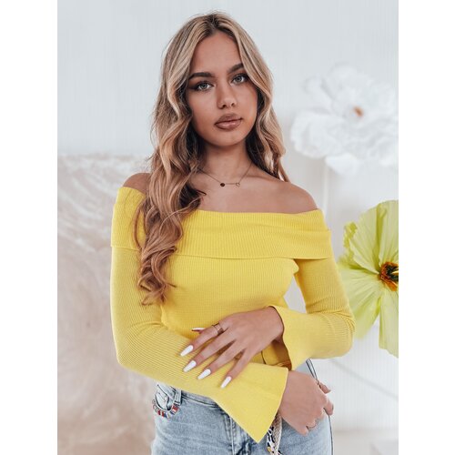 DStreet Sweter damski one size z odkrytymi ramionami SHOWIT żółty Cene