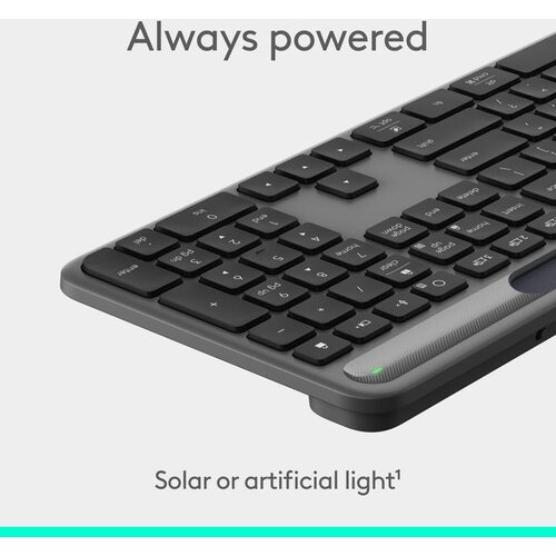 Logitech Signature Slim Solar+ wireless keyboard K980, Graphite, for Business Slike