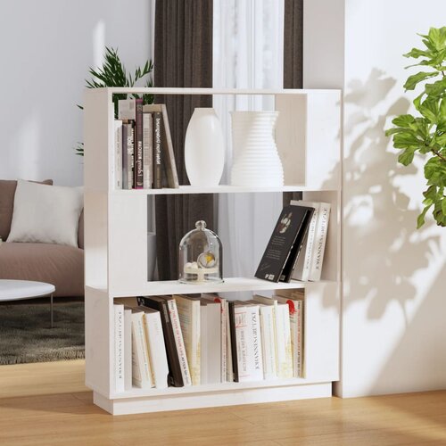 vidaXL Ormarić za knjige / pregrada bijeli 80x25x101 cm od borovine Cene