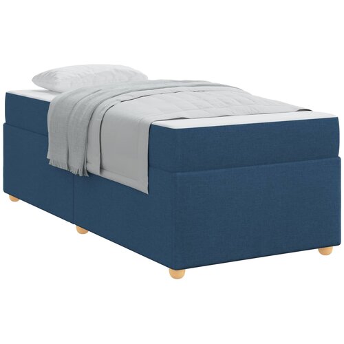 vidaXL Konstrukcija postelje z vzmetnico Modra 100 x 200 cm blago, (5000126831) Cene