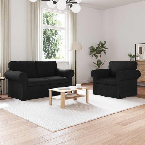  Set sofe 2 pcs Crna 155 x 82 x 80 cm tkanina Cene