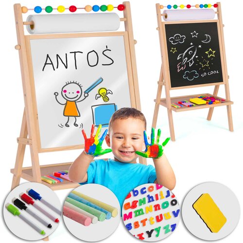 Ricokids 2-in-1 Magnetic Chalkboard and Rotating Drawing Board for Kids, (21740343) Cene