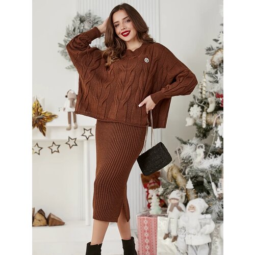 Resti Acrylic braided women's set with sweater and skirt Warm&Fuzzy Cijene