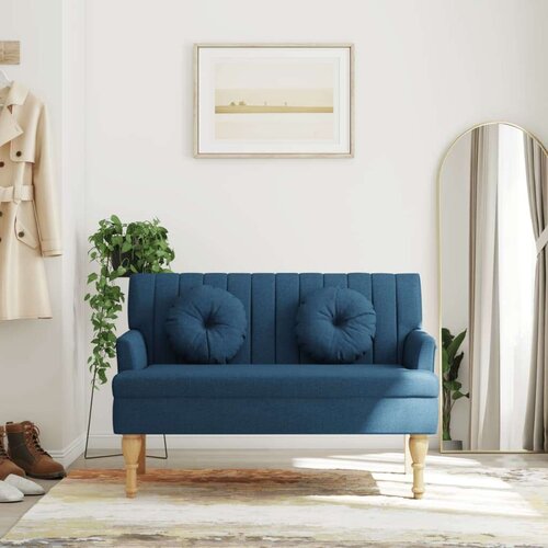  Klupa s jastucima plava 113 x 64 5 x 75 5 cm od tkanine Cijene