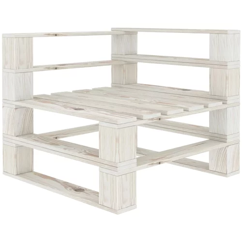 vidaXL Vrtna kutna sofa od paleta drvena bijela