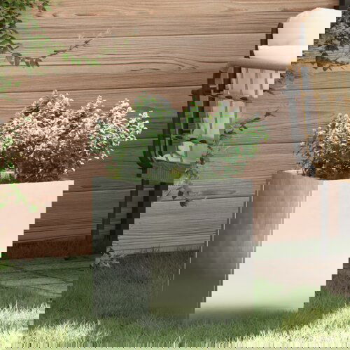 VidaXL Vrtna saksija Srebrna 50 x 32 x 40 cm Slike