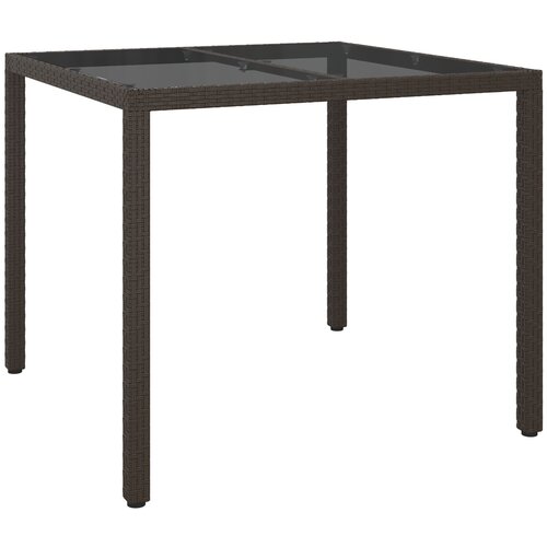 VidaXL Vrtna Jedilna Miza Rjava 90x90x75 cm Poli Ratan Slike