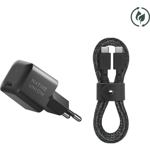 NATIVE UNION 30W USB-C Fast GaN Charger Black + USB-C Cable Cos. Slike