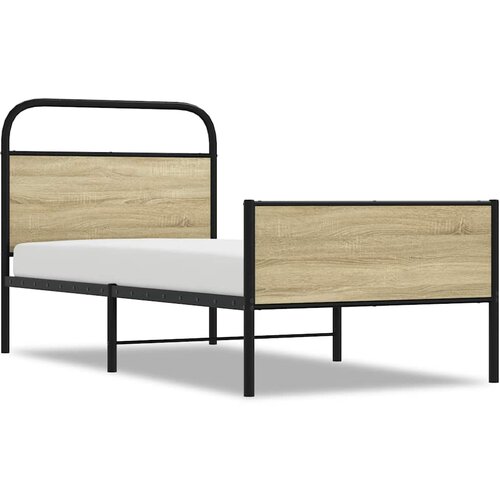 Maison Chic Posteljni okvir - Enojna postelja - Postelja za odrasle brez vzmetnice 75x190 cm sonoma hrast inž. les-J11024, (21774677) Cene