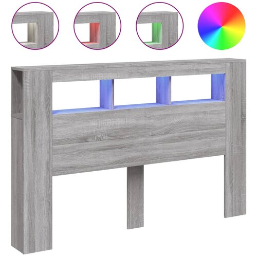 Maison Chic led posteljno vzglavje - vzglavna omarica - nočna omarica siva sonoma 160x18,5x103,5 cm inž. les, (21711528) Slike