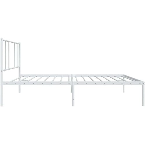  Metalni okvir za krevet s uzglavljem bijeli 100x200 cm Slike