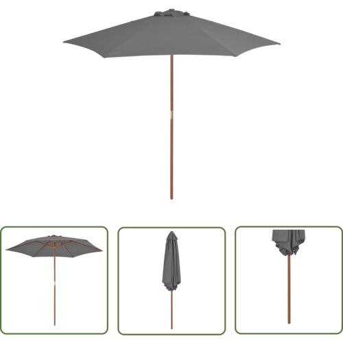  The Living Store Zunanji senčnik z lesenim drogom 270 cm antracit - Senčnik, (21743441) Cene