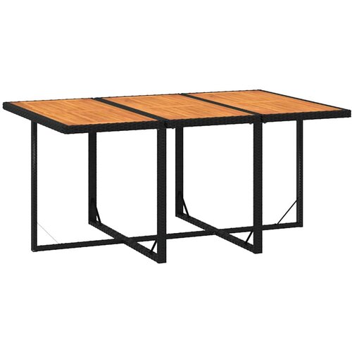 7-dijelni vrtni blagovaonski set s jastucima crni od poliratana Crna 163 cm table length Slike