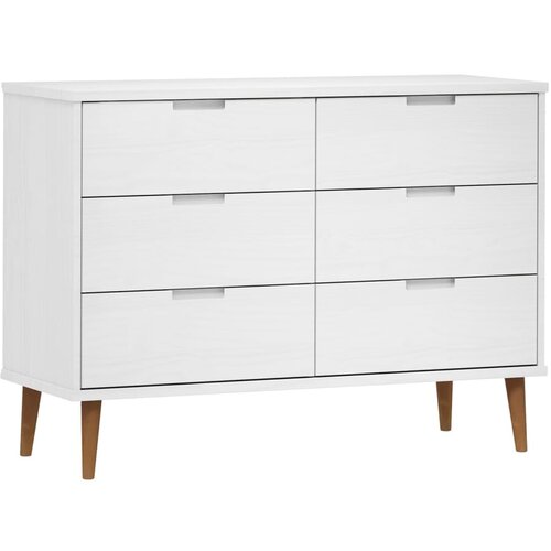 VidaXL Ladičar MOLDE bijeli 113x40x80 cm od masivne borovine Slike