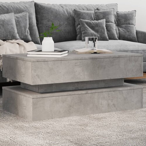 vidaXL Klubska mizica z LED lučkami betonsko siva 90x50x40 cm Cene