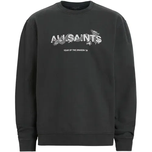 AllSaints Sweater majica 'CHIAO' crna / prljavo bijela