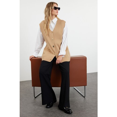 Trendyol Beige Accessory Buttoned Knitwear Sweater/Vest Cijene