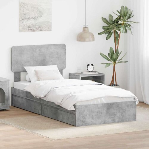  Krevet s od storage Betonski sivi 75 x 190 cm Konstruirano drvo Cene